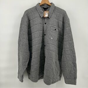Eddie Bauer Quilted Snap Shirt Jacket Mens 2XL Heathered Gray Shacket NWT
